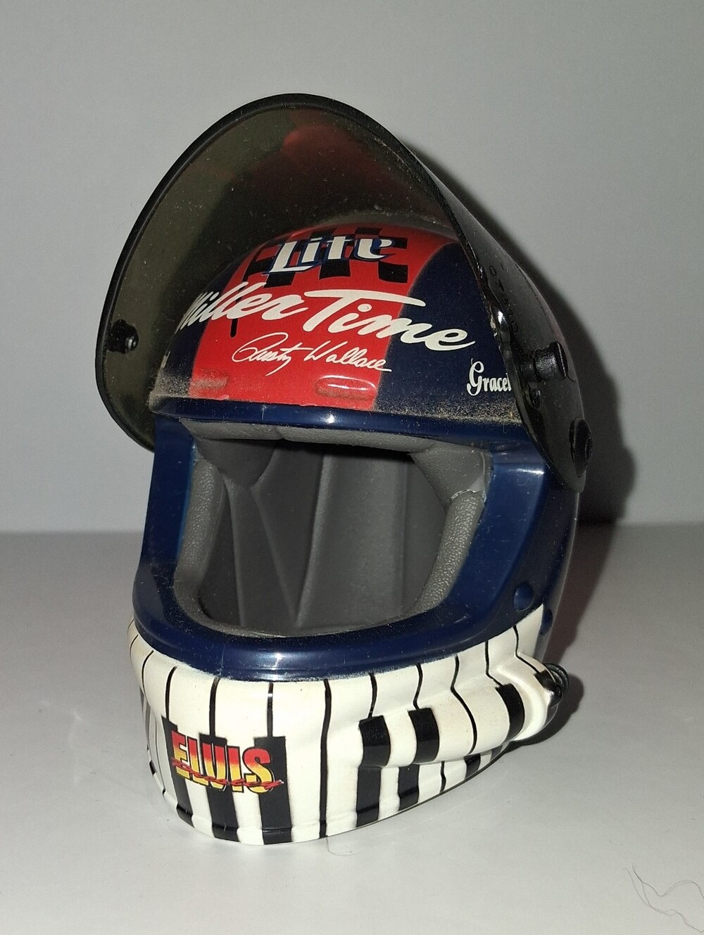 Vintage Collectible Elvis Graceland Miller Lite Race Helmet Figure